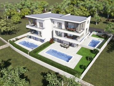 MALINSKA, NOVOGRADNJA, PENTHOUSE SA BAZENOM I POGLEDOM NA MORE 