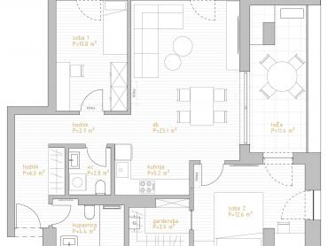 NOVOGRADNJA PREMIUM LIVING RIJEKA -  STAN 9.1 / 2S+DB