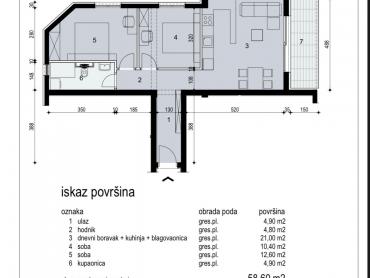 Allogio Omiš, 58,60m2