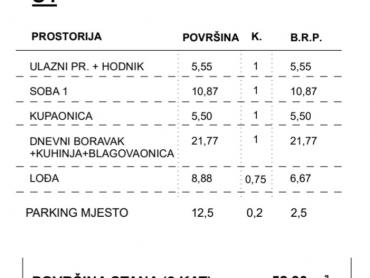 Stanovanje Komarna, Slivno, 52,90m2