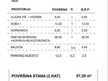 Stanovanje Komarna, Slivno, 57,20m2