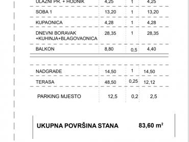 Stanovanje Komarna, Slivno, 83,60m2