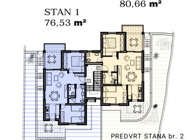 Stan u prizemlju s vrtom i spektakularnim pogledom - Ražanac