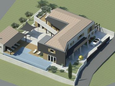 Buje, atraktivno građevinsko zemljište s gotovim projektom