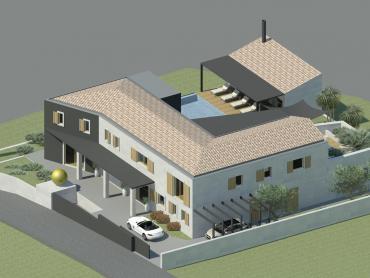 Buje, atraktivno građevinsko zemljište s gotovim projektom