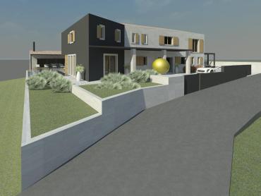 Buje, atraktivno građevinsko zemljište s gotovim projektom
